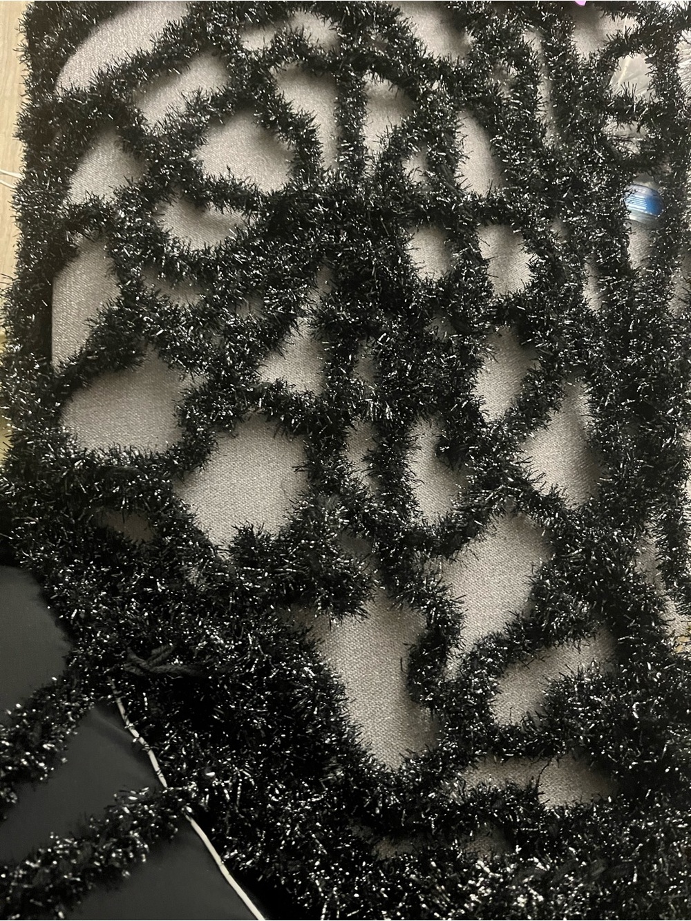 Black Fuzzy Mesh Scarf - Women's Accessory